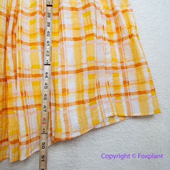 New! New ASTR The Label Ilana Plaid Puff Sleeve Tie Open Back Tiered Midi Dress - Picture 13 of 16